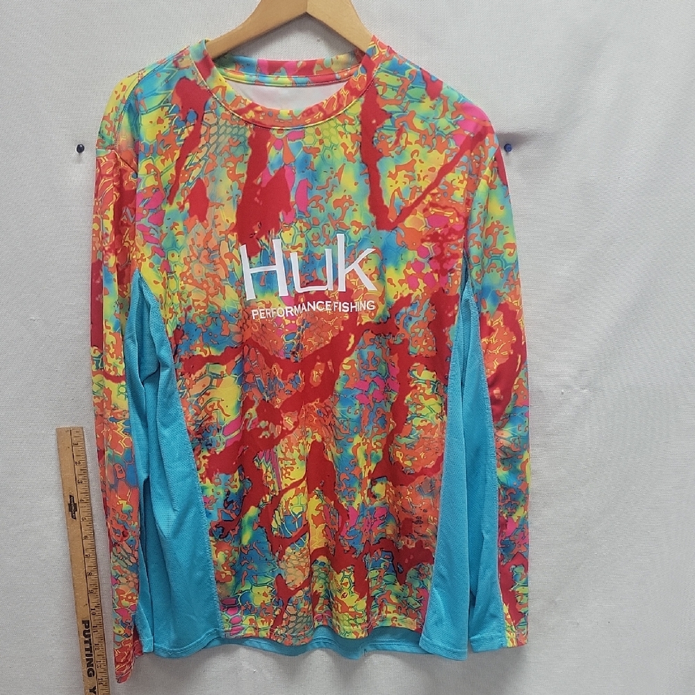 Huk Mens Vibrant Splash Long Sleeve Shirt